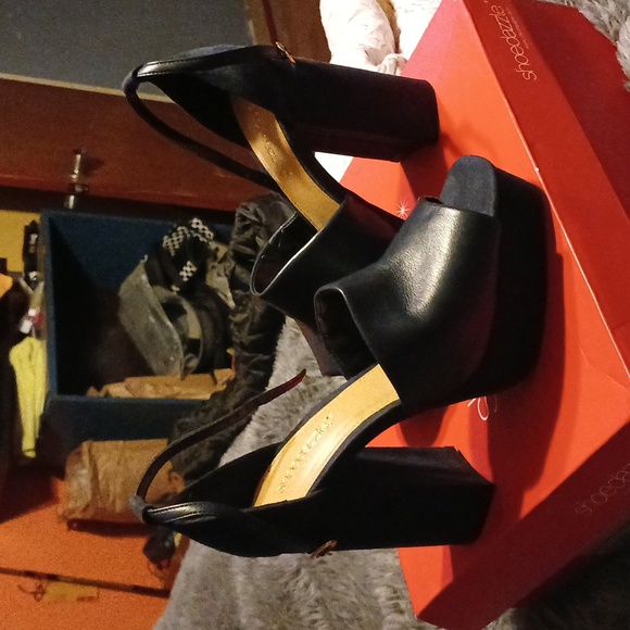 Navy blue chunky heels - Picture 3 of 4